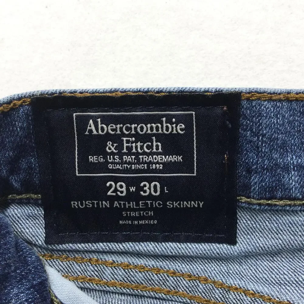 Abercrombie & Fitch Rustin Athletic Skinny Jeans Mens 29x30 Distressed Stretch